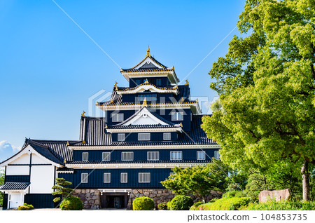 Okayama Castle Jet-black castle tower 104853735