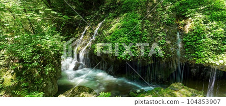 A scene of a waterfall with a delicate expression that looks like Tamatare A scene of a waterfall with a delicate expression that looks like Tamatare 104853907