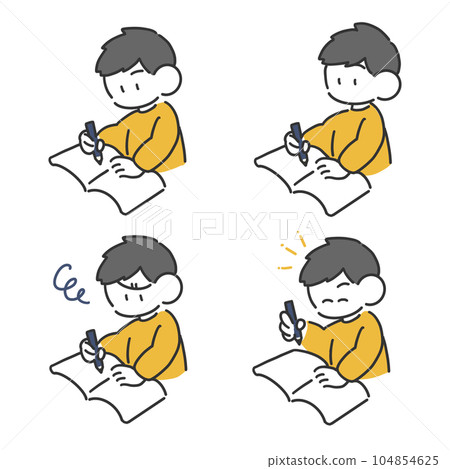 Person Studying Child Boy Set 104854625