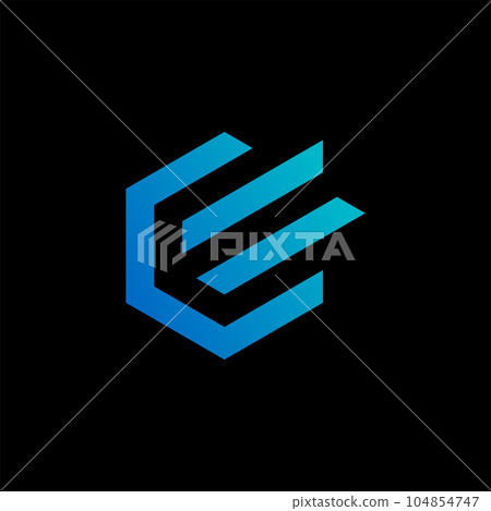 Logo design graphic concept creative abstract premium free vector stock letter E or CE font on hexagon negative space. Related to typography monogram Logo design graphic concept creative abstract premium free vector stock letter E or CE font on hexagon negative space. Related to typography monogram 104854747