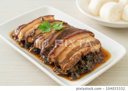 Steam Belly Pork With Swatow Mustard Cubbage Recipes or Mei Cai Kou Rou Steam Belly Pork With Swatow Mustard Cubbage Recipes or Mei Cai Kou Rou 104855332
