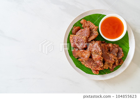 sun dried pork with sauce sun dried pork with sauce 104855623