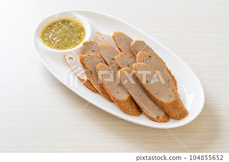 fried fish cake or fish ball fried fish cake or fish ball 104855652