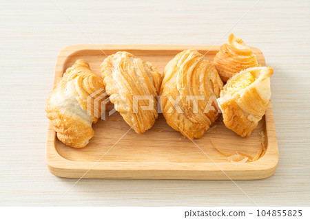 curry puff stuffed beans on plate curry puff stuffed beans on plate 104855825