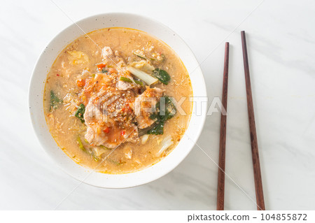 Sukiyaki Soup with Pork in Thai Style 104855872
