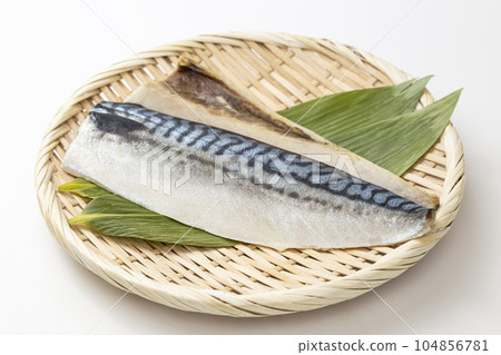 Salted mackerel on a white background Salted mackerel on a white background 104856781