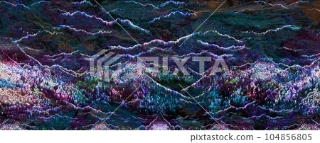 Fantastic mountain terrain with colorful gradients Fantastic mountain terrain with colorful gradients 104856805