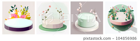 set vector illustration of wedding sweet cake on plate . 104856986