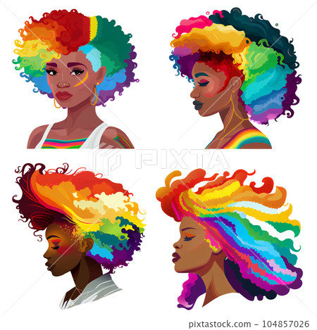 set vector illustration of african women pride lgbt isolate on white background set vector illustration of african women pride lgbt isolate on white background 104857026