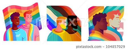 horizontal set vector illustration of homosexual persons isolate on white background horizontal set vector illustration of homosexual persons isolate on white background 104857029