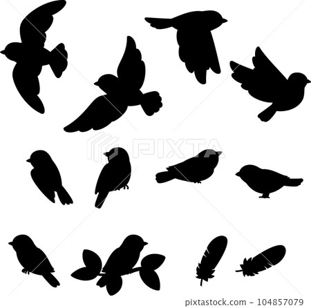 小鳥剪影插圖集 104857079
