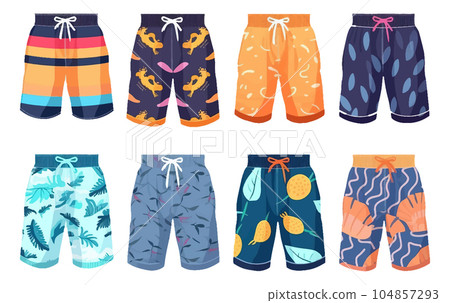 ui set vector illustration of colorful male beach wear isolated on white background 104857293