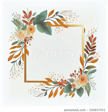 vector illustration wtercolor flowers in empty space frame isolate with sopyspace 104857431