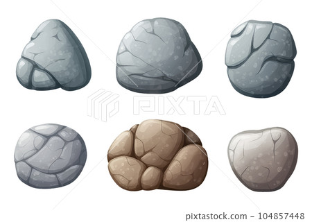set stone button in cartoon style for video game isolated on white background 104857448