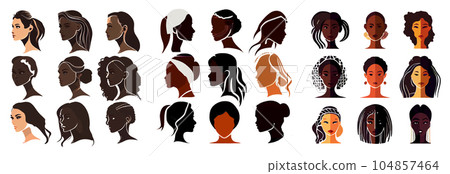set vector illustration of ethnic woman isolated on white background set vector illustration of ethnic woman isolated on white background 104857464