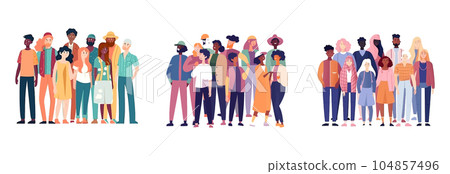 set vector illustration of group people celebrating bisexual homosexual transgender equality 104857496