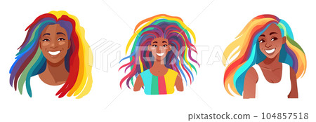 set vector illustration of female support lgbt rights isolate on white background 104857518
