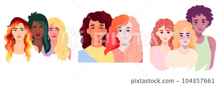 set vector illustration of group people celebrating bisexual homosexual transgender equality set vector illustration of group people celebrating bisexual homosexual transgender equality 104857661