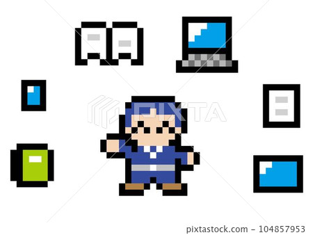 商業像素藝術微笑的商人 商業像素藝術微笑的商人 104857953
