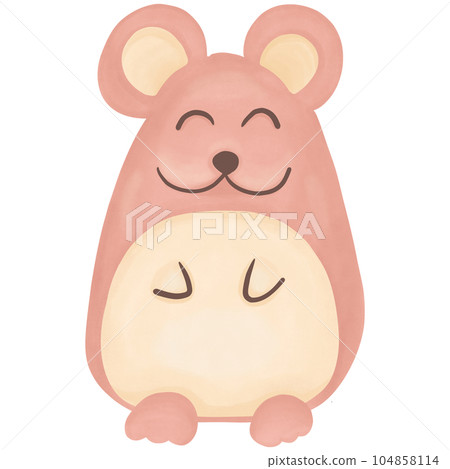 Cute cartoon hamster. Vector illustration isolated on white background. Cute cartoon hamster. Vector illustration isolated on white background. 104858114