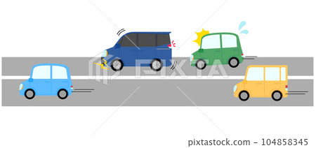 後車因前車突然剎車而感到驚訝 後車因前車突然剎車而感到驚訝 104858345