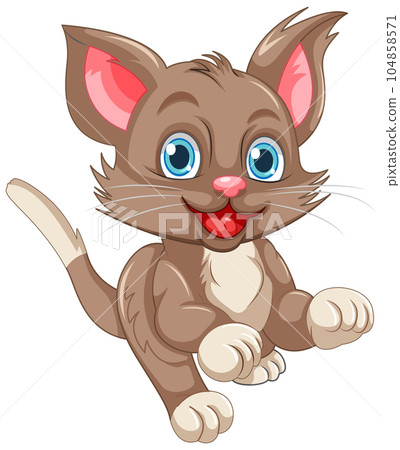 Cute brown cat cartoon character 104858571