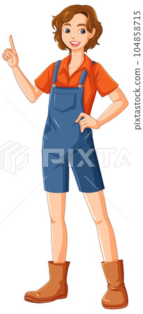Gardener Woman Standing Proudly Character Gardener Woman Standing Proudly Character 104858715