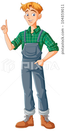 Young male farmer cartoon character Young male farmer cartoon character 104859011