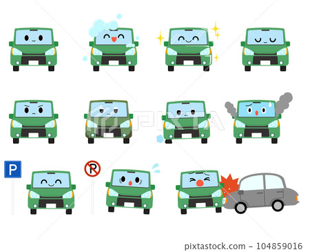 Car character set with various expressions 104859016