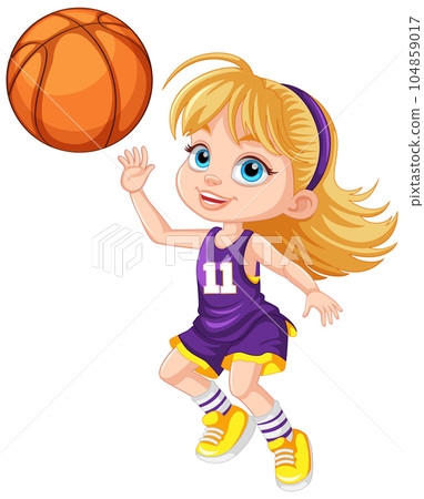 Female basketball player cartoon character Female basketball player cartoon character 104859017