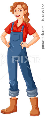 Gardener Woman Standing Proudly Character Gardener Woman Standing Proudly Character 104859172