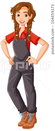 Gardener Woman Standing Proudly Character Gardener Woman Standing Proudly Character 104859173