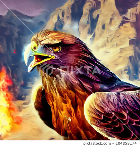 Cernelian Bird Breathing Fire 104859174