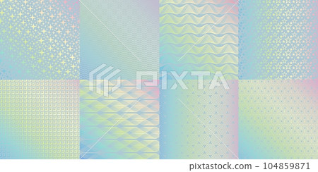Rainbow glitter foil texture, hologram patterns. Official certificate foil sticker gradient vector surface texture. Holographic rainbow pattern or hologram neon twinkle prints collection Rainbow glitter foil texture, hologram patterns. Official certificate foil sticker gradient vector surface texture. Holographic rainbow pattern or hologram neon twinkle prints collection 104859871