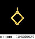 gold locket frame pendant with diamond isolated on black background 104860025