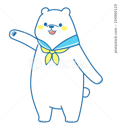 北極熊站立引導插畫素材 北極熊站立引導插畫素材 104860129