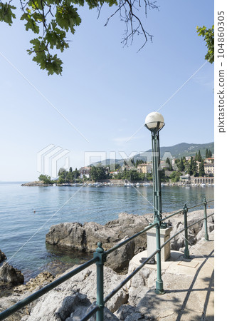 waterfront promenade in Opatjia, Croatia waterfront promenade in Opatjia, Croatia 104860305