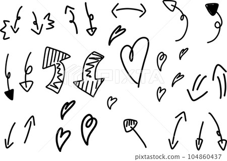 hand drawn illustration of arrow and heart hand drawn illustration of arrow and heart 104860437