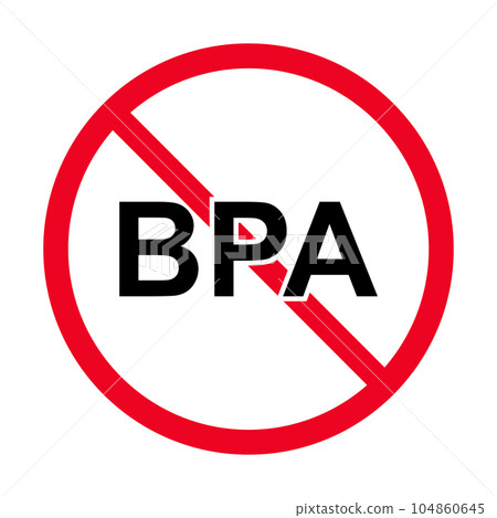 BPA FREE bisphenol A and phthalates free icon vector non toxic plastic sign for graphic design, logo, website, social media, mobile app, UI illustration 104860645