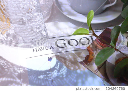 The morning table, being healed by the sunlight filtering through the trees. The morning table, being healed by the sunlight filtering through the trees. 104860760