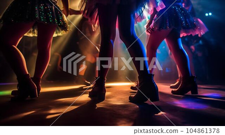 在現場演出、音樂會場地、迪斯科舞廳表演的女性偶像團體。 在現場演出、音樂會場地、迪斯科舞廳表演的女性偶像團體。 104861378