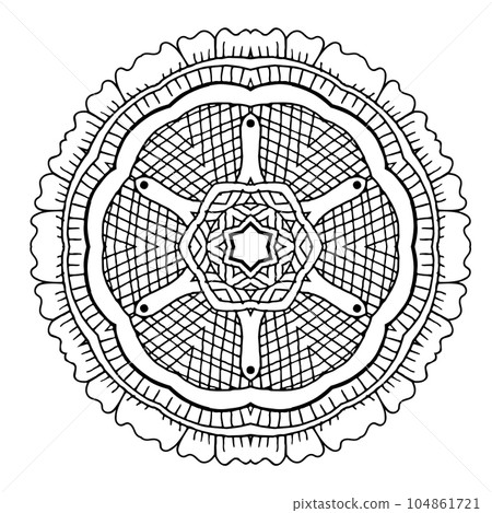 Floral mandala for coloring book, mehndi ornament Floral mandala for coloring book, mehndi ornament 104861721