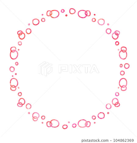 Round frame of red watercolor polka dots Round frame of red watercolor polka dots 104862369