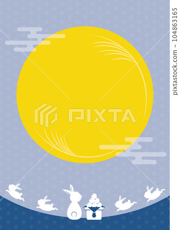 Full moon and rabbit frame moon viewing 15th night 104863165