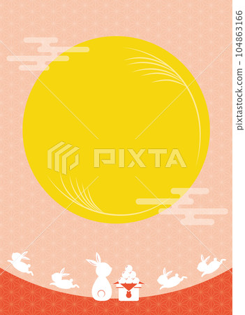 Full moon and rabbit frame moon viewing 15th night Full moon and rabbit frame moon viewing 15th night 104863166