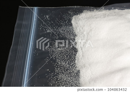 Salt in a zippered stock bag Salt in a zippered stock bag 104863432