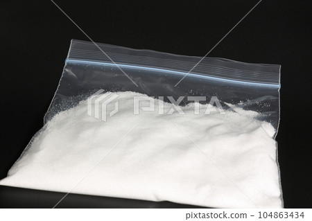Salt in a zippered stock bag 104863434