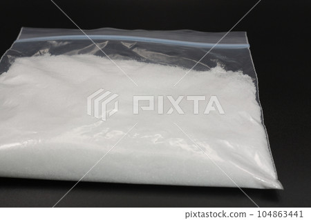 Salt in a zippered stock bag Salt in a zippered stock bag 104863441