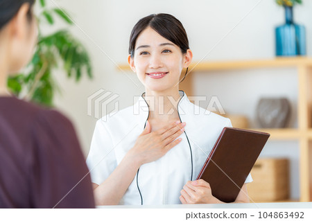 Esthetician young woman Esthetician young woman 104863492