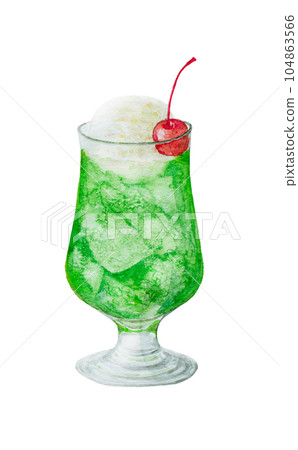 watercolor hand drawn illustration of cream soda watercolor hand drawn illustration of cream soda 104863566